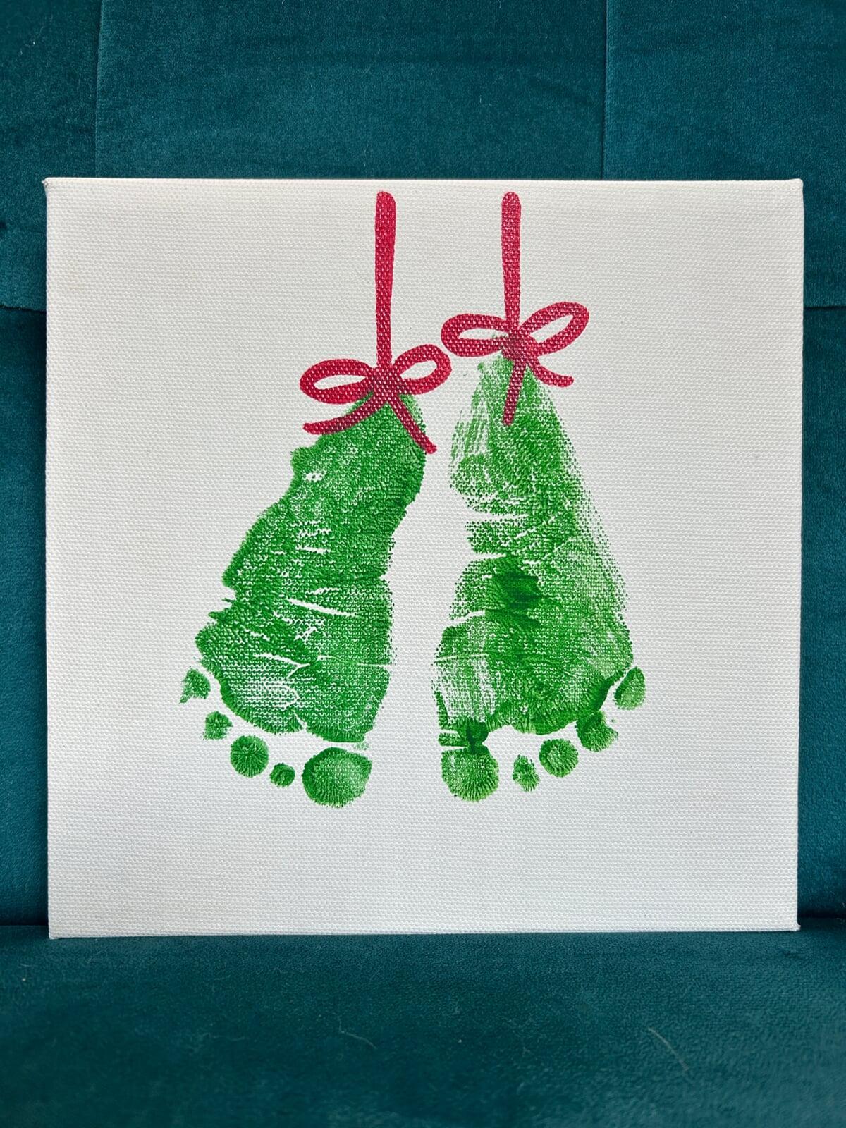 The art print I made of my son's Mistle-toe feet. My favorite Christmas decoration, even though I made it in January.